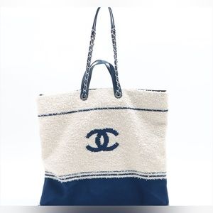 Chanel Coco Mark Terry Deauville Biarritz Venice Chain Jumbo XXL Tote Bag